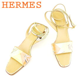 【冬のTHEセール 30%OFF】エルメス HERMES サンダル シューズ 靴 レディース #36ハーフ ベージュ エナメル×レザー 【エルメス】 T6894 【中古】