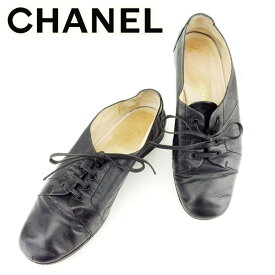 【春の大感謝祭 30％OFF】シャネル スニーカー シューズ 靴 ♯36 ココマークステッチ レースアップ ブラック レザー CHANEL 【シャネル】 t7011s 【中古】