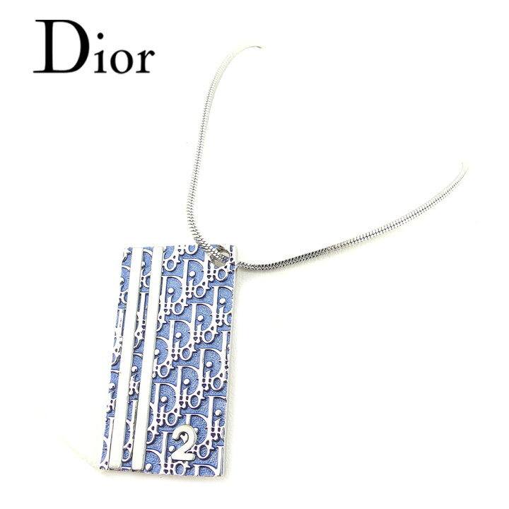 楽天市場 P10倍 残り1点 中古 ディオール Dior ネックレス アクセサリー レディース メンズ 可 ホワイト 白ブルー シルバー シルバー素材 ディオール T7319 ブランドデポ Tokyo