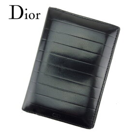 【スプリングセール】ディオール Dior カードケース カード 名刺入れ レディース メンズ 可 ブラック レザー 【ディオール】 T7637 【中古】