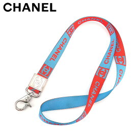 【楽天スーパーSALE】シャネル CHANEL ネックストラップ レディース メンズ 可 レッド ブルー ナイロン 【シャネル】 T7452 【中古】