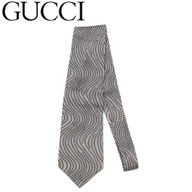 【春の大感謝祭 30％OFF】グッチ ネクタイ レギュラータイ メンズ ドット 水玉 グレー 灰色 シルク 絹 GUCCI G1682 【中古】