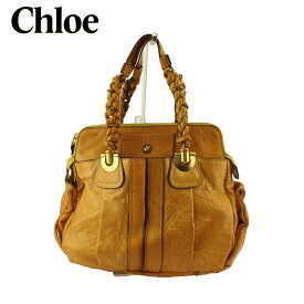 【冬のTHEセール 30%OFF】クロエ トートバッグ トート ハンドバッグ レディース エロイーズ ベージュ ゴールド レザー Chloe B1178 【中古】