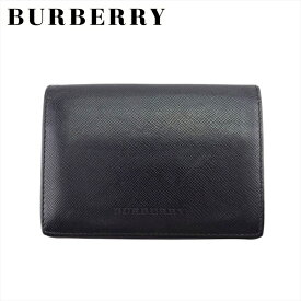 【スプリングセール30％OFF】【中古】 バーバリー カードケース 名刺入れ レディース メンズ ブラック レザー BURBERRY L3928