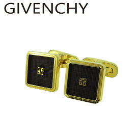 【スプリングセール30％OFF】ジバンシィ カフス カフリンクス メンズ スウィヴル式 4Gロゴ ゴールド ブラック ゴールドメッキ GIVENCHY T21089 【中古】