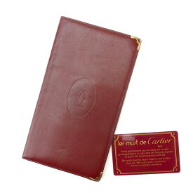 【春の大感謝祭 30％OFF】カルティエ Cartier 長札入れ レディース ボルドー 【カルティエ】 C1352 【中古】