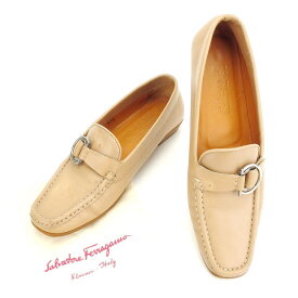 【楽天スーパーSALE】サルヴァトーレ フェラガモ ローファー #5 12D ベージュ Salvatore Ferragamo 【フェラガモ】 c2246s 【中古】