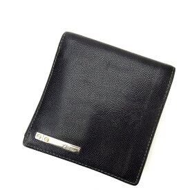 【楽天スーパーSALE】カルティエ 二つ折り財布 ブラック Cartier 【カルティエ】 e736s 【中古】