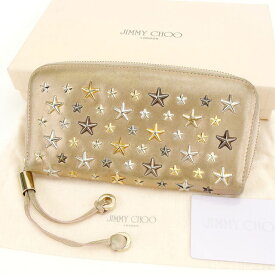 【スプリングセール】ジミーチュウ ラウンドファスナー財布 長財布 SUTAR FILIPA ピンクゴールド JIMMY CHOO ラウンド 財布 サイフ 収納 ユニセックス 小物 【ジミーチュウ】 H394 【中古】