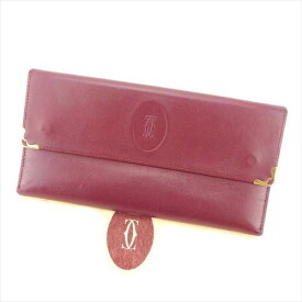 【春の大感謝祭 30％OFF】カルティエ 長財布 財布 ガマ口 マストライン ボルドー ゴールド レザー Cartier 長サイフ サイフ 収納ブランド財布 ユニセックス 小物 【カルティエ】 T5889 【中古】