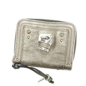 【超ポイントバック祭★27％OFFクーポン】クロエ 二つ折り財布 ブランド財布 さいふ ラウンドファスナー アウトレット 夏 アイテム シルバー系 カデナ＆キー付き バティントン 送料無料 【中古】 t14278 ブランド ハイブランド ヴィンテージ 送料無料