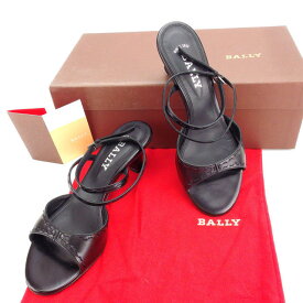 【春の大感謝祭 30％OFF】バリー サンダル シューズ 靴 ♯35EU・4ハーフUS アンクルストラップ ブラック×シルバー BALLY 【バリー】 t14032s 【中古】