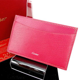 【スプリングセール30％OFF】カルティエ Cartier カードケース カード ピンク レザー (対応)美品 【カルティエ】 T13677 【中古】