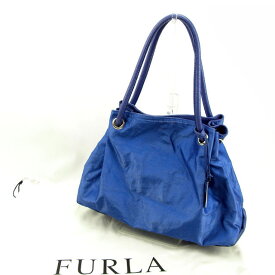 【スプリングセール30％OFF】フルラ トートバッグ バック ワンショルダー ブルー PVC×レザー FURLA 【フルラ】 t11656s 【中古】