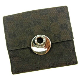 【お買い物マラソン★30％OFFクーポン】グッチ Wホック財布 二つ折り財布 オーバル GGキャンバス ブラック×シルバー キャンバス×レザー GUCCI 【グッチ】 t12074s 【中古】 ブランド ハイブランド ヴィンテージ 送料無料