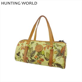 【春の大感謝祭 30％OFF】【中古】 ハンティングワールド ハンドバッグ ミニボストンバッグ PVC×レザー HUNTING WORLD L3996