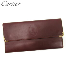 【楽天スーパーSALE】カルティエ ガマ口 財布 長財布 レディース メンズ マストライン ボルドー レザー Cartier ガマ口 財布 サイフ コンパクトブランド財布 ユニセックス 小物 【カルティエ】 T16707 【中古】