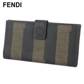 【春の大感謝祭 30％OFF】フェンディ 長財布 Wホック レディース メンズ ペカン ベージュ ブラック PVC×レザー FENDI 長サイフ サイフ 収納ブランド財布 ユニセックス 小物 【フェンディ】 T16873 【中古】