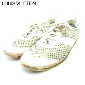 【スプリングセール】ルイ ヴィトン Louis Vuitton スニーカー シューズ 靴 メンズ #7ハーフ ホワイト 白 グレー 灰色 スエード×レザー 【ルイ・ヴィトン】 T17258 【中古】