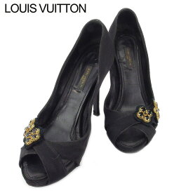 【春の大感謝祭 30％OFF】ルイ ヴィトン パンプス シューズ 靴 #36ハーフ ブラック サテン Louis Vuitton T18466 ブランド 【中古】
