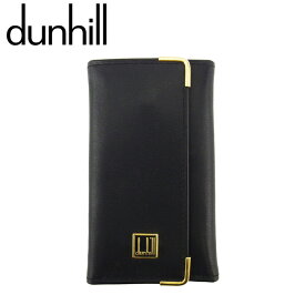 【スプリングセール30％OFF】ダンヒル キーケース 6連キーケース メンズ ロゴプレート ブラック ゴールド レザー dunhill l3311s 【中古】