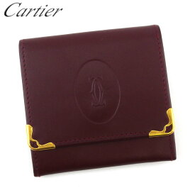 【春の大感謝祭 30％OFF】カルティエ コインケース 小銭入れ レディース メンズ マストライン ボルドー ゴールド レザー Cartier T19860 【中古】