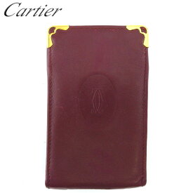 【冬のTHEセール 30%OFF】カルティエ シガレットケース タバコケース レディース メンズ マストライン ボルドー ゴールド レザー Cartier T20419 【中古】