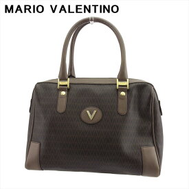 【スプリングセール30％OFF】マリオ ヴァレンティノ ボストンバッグ ハンドバッグ バッグ レディース メンズ Vマーク ブラウン ゴールド シルバー PVC×レザー MARIO VALENTINO t21216s 【中古】