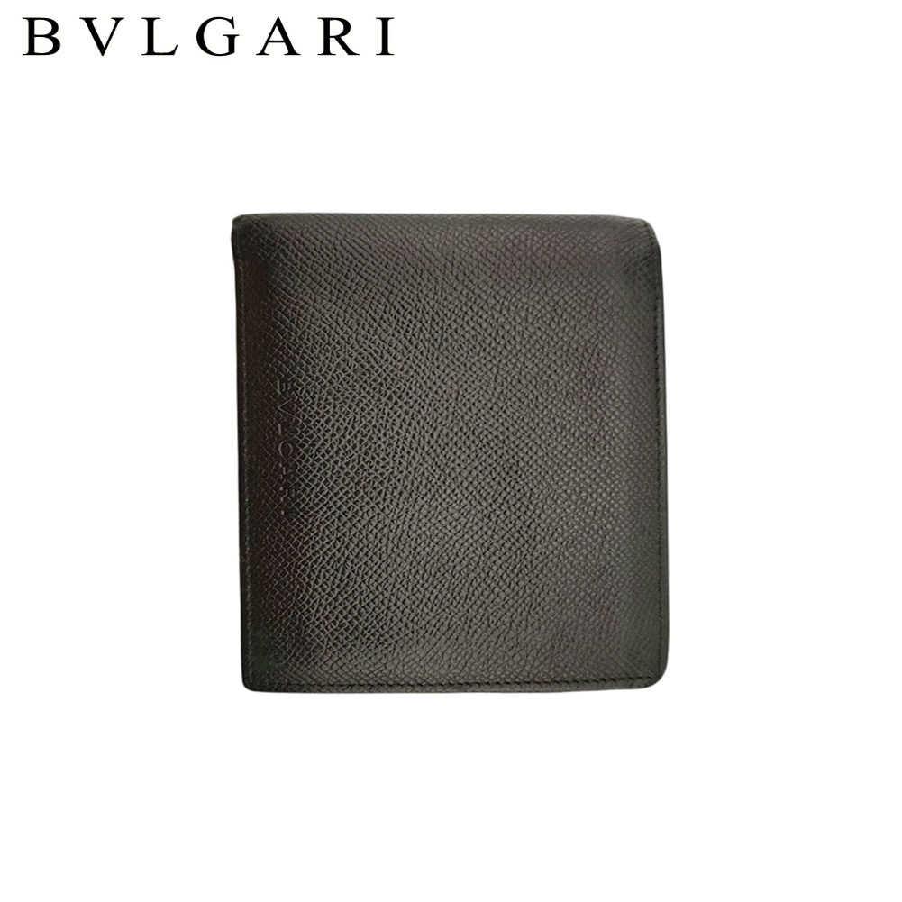 BVLGARI ブルガリ 36964 GRAIN BLK 二つ折り財布 メンズ 送料無料