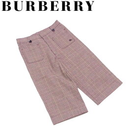 【春の大感謝祭 30％OFF】バーバリー BURBERRY パンツ ホース刺繍 ボトムス ボーイズ メンズ ♯キッズ130Aサイズ ベージュ ブラウン レッド 綿 コットン ポリウレタン 【バーバリー】 B1063 【中古】