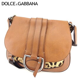 【春の大感謝祭 30％OFF】ドルチェ&ガッバーナ DOLCE&GABBANA ショルダーバッグ 斜め掛けショルダー バッグ ドルガバ レオパード ヒョウ レディース メンズ ブラウン ベージュ ゴールド クリスマス プレゼント バック 人気 収納 兼用 男性 女性 良品 夏 T9631 【中古】