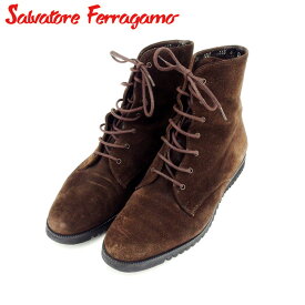 【楽天スーパーSALE】サルヴァトーレ フェラガモ Salvatore Ferragamo ブーツ シューズ 靴 レディース #6 ブラウン スエード 【フェラガモ】 H634 【中古】