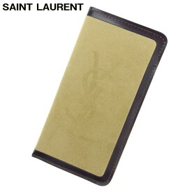 【スプリングセール30％OFF】サンローラン メガネケース 眼鏡ケース YSLロゴ ベージュ ブラウン SAINT LAURENT 【サンローラン】 d2011s 【中古】