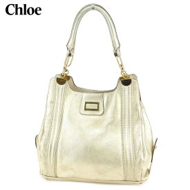 【楽天スーパーSALE】クロエ トートバッグ バック トート ショルダーバッグ バック ロゴプレート ゴールド レザー Chloe バック 収納 ファッションバッグ バック 手持ちバッグ バック 【クロエ】 D2015 【中古】