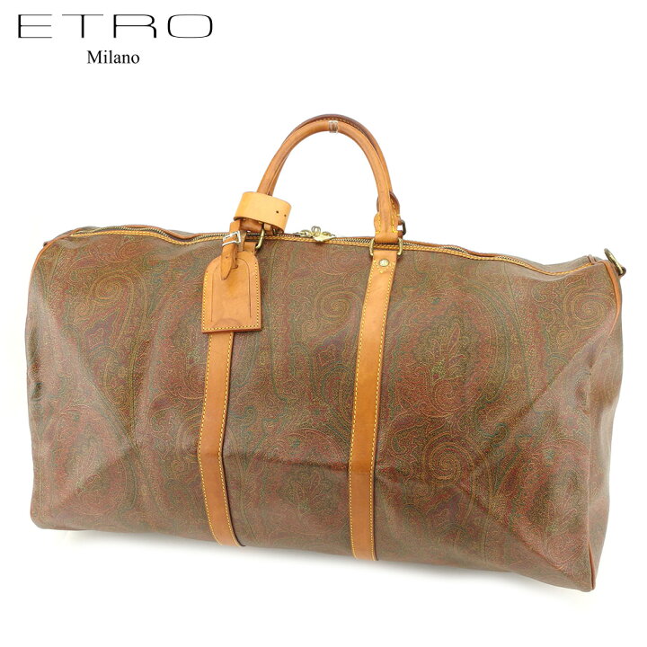 エトロ ボストンバッグ 旅行用バッグ ペイズリー PVC×レザー ETRO  