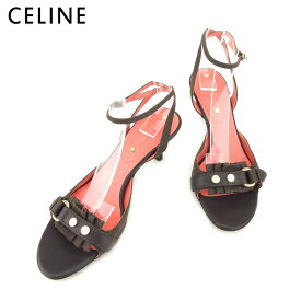 【スプリングセール】セリーヌ Celine サンダル シューズ 靴 レディース #37ハーフ ブラウン キャンバス×レザー 【セリーヌ】 T9219 【中古】