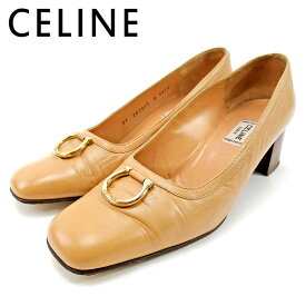 【春の大感謝祭 30％OFF】セリーヌ CELINE パンプス シューズ 靴 レディース メンズ #37 ベージュ レザー 【セリーヌ】 E1429 【中古】