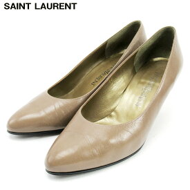 【春の大感謝祭 30％OFF】サンローラン SAINT LAURENT パンプス シューズ 靴 レディース #36ハーフ ベージュ レザー 【サンローラン】 C3691 【中古】