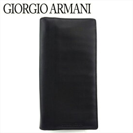 【春の大感謝祭 30％OFF】ジョルジオ アルマーニ 長財布 ファスナー付き 財布 メンズ ロゴ ブラック レザー GIORGIO ARMANI 【ジョルジオ アルマーニ】 l3151s 【中古】