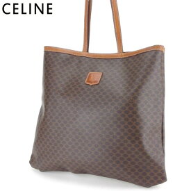 【楽天スーパーSALE】セリーヌ トートバッグ バック マカダム ブラウン×ベージュ PVC×レザー CELINE 【セリーヌ】 T12761 【中古】