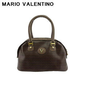 【中古】 マリオ ヴァレンティノ ハンドバッグ ミニボストン バッグ レディース メンズ Vマーク ブラウン ゴールド シルバー PVC×レザー MARIO VALENTINO C4542