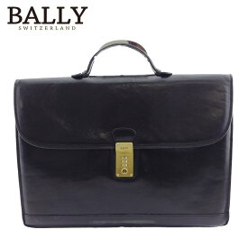 【お買い物マラソン27％OFFクーポン】バリー BALLY ビジネスバッグ ロゴプレート ブラック レディース 中古 ブランド ハイブランド ヴィンテージ