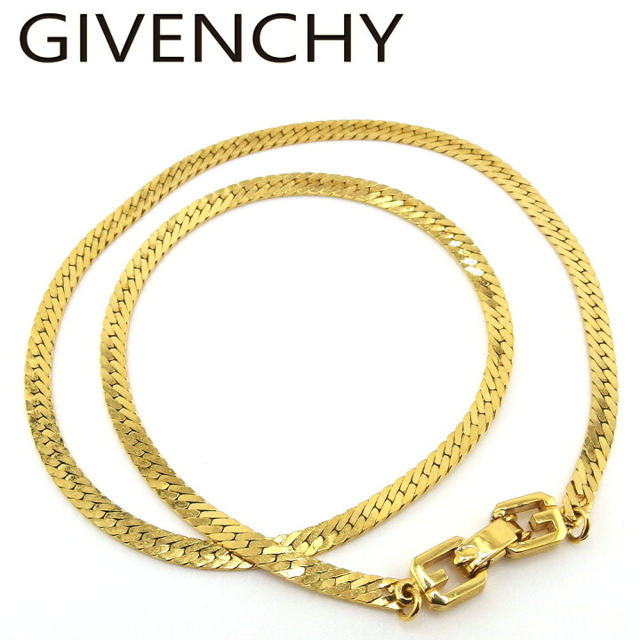 極美品✨GIVENCHY ネックレス 61㎝ スネーク チェーン ゴールド系 70 