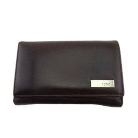 【Fashion Special Fair★25％OFFクーポン】フェンディ FENDI 長財布 ロゴプレート ブラウン レディース 中古 ブランド ハイブランド ヴィンテージ