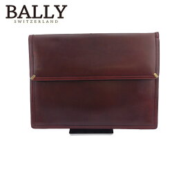 【お買い物マラソン27％OFFクーポン】バリー BALLY ビジネスバッグ ロゴプレート ボルドー レディース 中古 ブランド ハイブランド ヴィンテージ