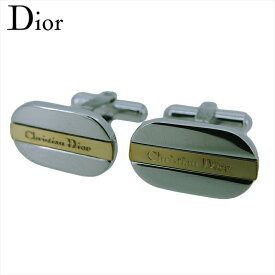 【楽天スーパーSALE★最大50％OFF】ディオール Dior カフス ロゴ スウィヴル式 シルバー ゴールド メンズ 中古 ブランド ハイブランド ヴィンテージ