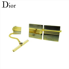 【楽天スーパーSALE★最大50％OFF】ディオール Dior カフス 2アイテムセット スウィヴル式 タイタック式 シルバー ゴールド メンズ 中古 ブランド ハイブランド ヴィンテージ