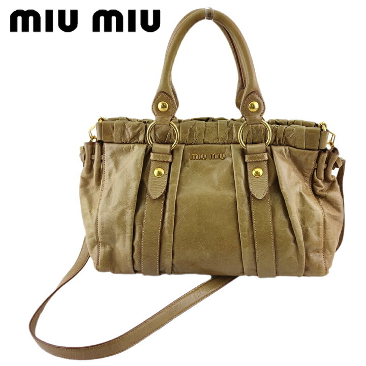 楽天市場】【秋Sale】ミュウミュウ MIUMIU ショルダーバッグ ギャザー 
