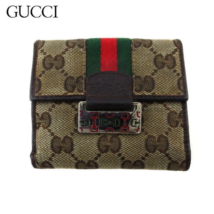 楽天市場】グッチ GUCCI 二つ折り財布 GGキャンバス ウェブライン 
