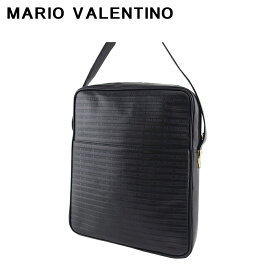 【楽天スーパーSALE★最大50％OFF】マリオ・ヴァレンティノ MARIO VALENTINO ショルダーバッグ ロゴボーダー ブラック ゴールド メンズ 中古 ブランド ハイブランド ヴィンテージ